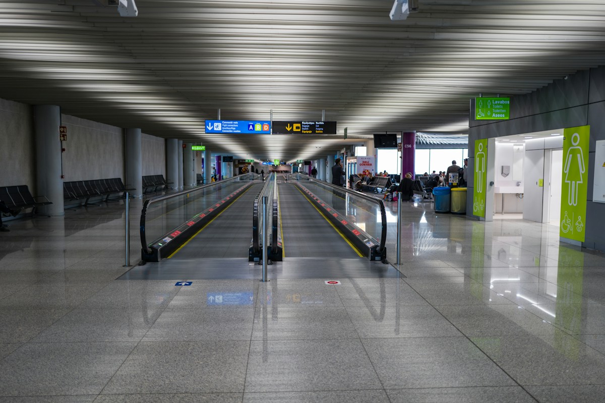Airport baggage claim hall