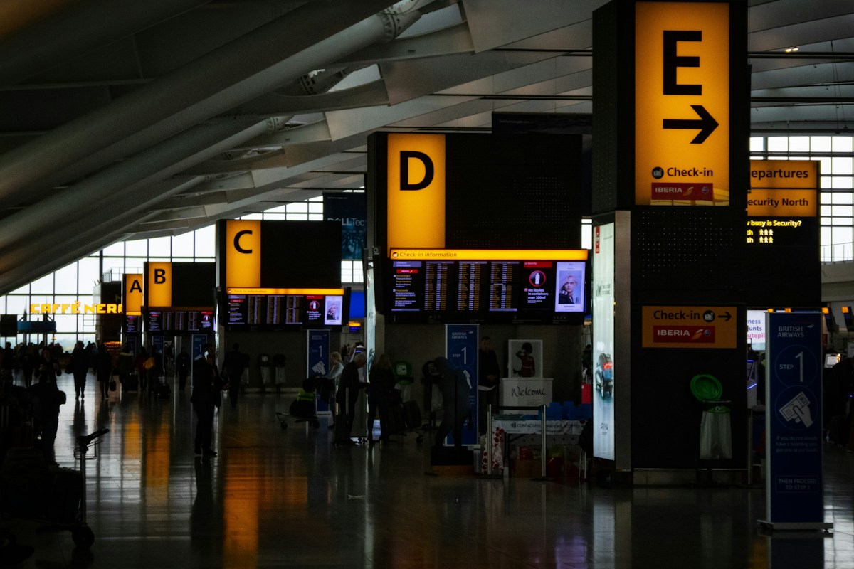 Passengers arriving at an airport