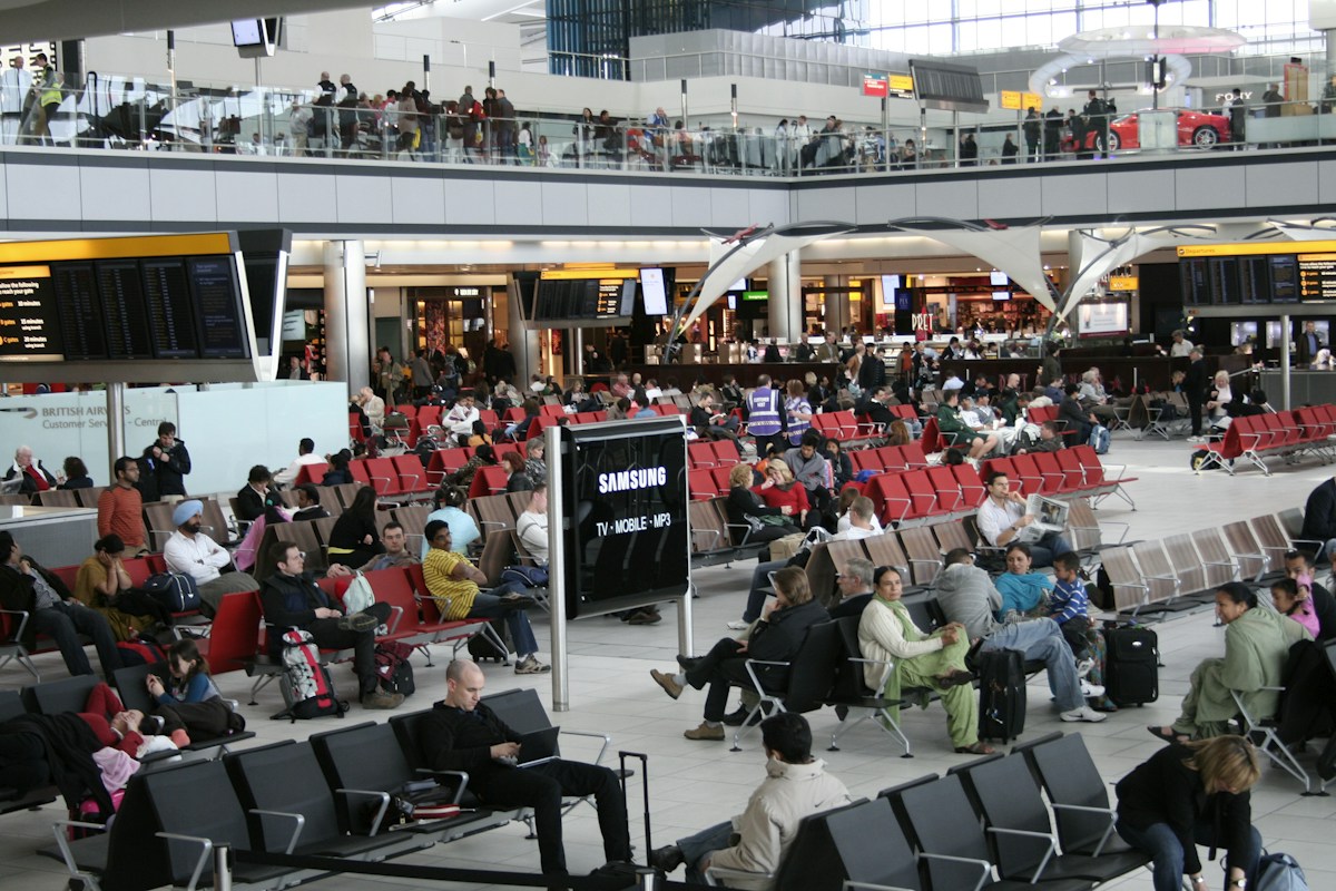 International airport entry area